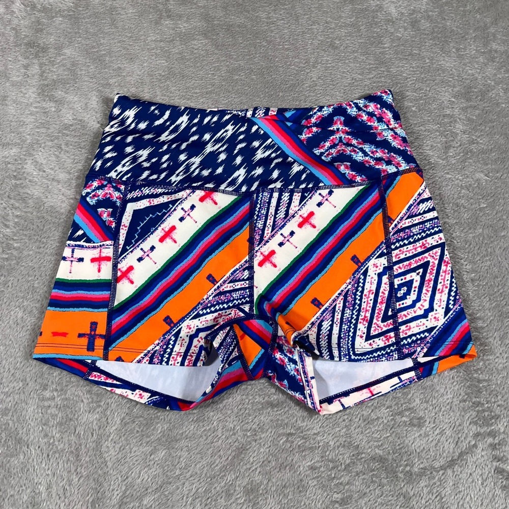 Free People Movement Shorts Womens Small Ashford Red Blue Geometric High Waist